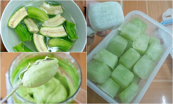 Chữa nám da bằng chuối xanh đông đá